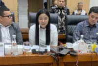 Dwi Ayu Darmawati, korban penganiayaan oleh anak bos toko roti, ditemani kuasa hukumnya, Jainudin, dalam rapat bersama Komisi III Dewan Perwakilan Rakyat (DPR) di Kompleks Parlemen Senayan, Jakarta, Selasa (17/12/2024).